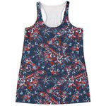 Paisley Floral Bohemian Pattern Print Women's Racerback Tank Top