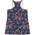 Paisley Floral Bohemian Pattern Print Women's Racerback Tank Top