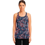 Paisley Floral Bohemian Pattern Print Women's Racerback Tank Top