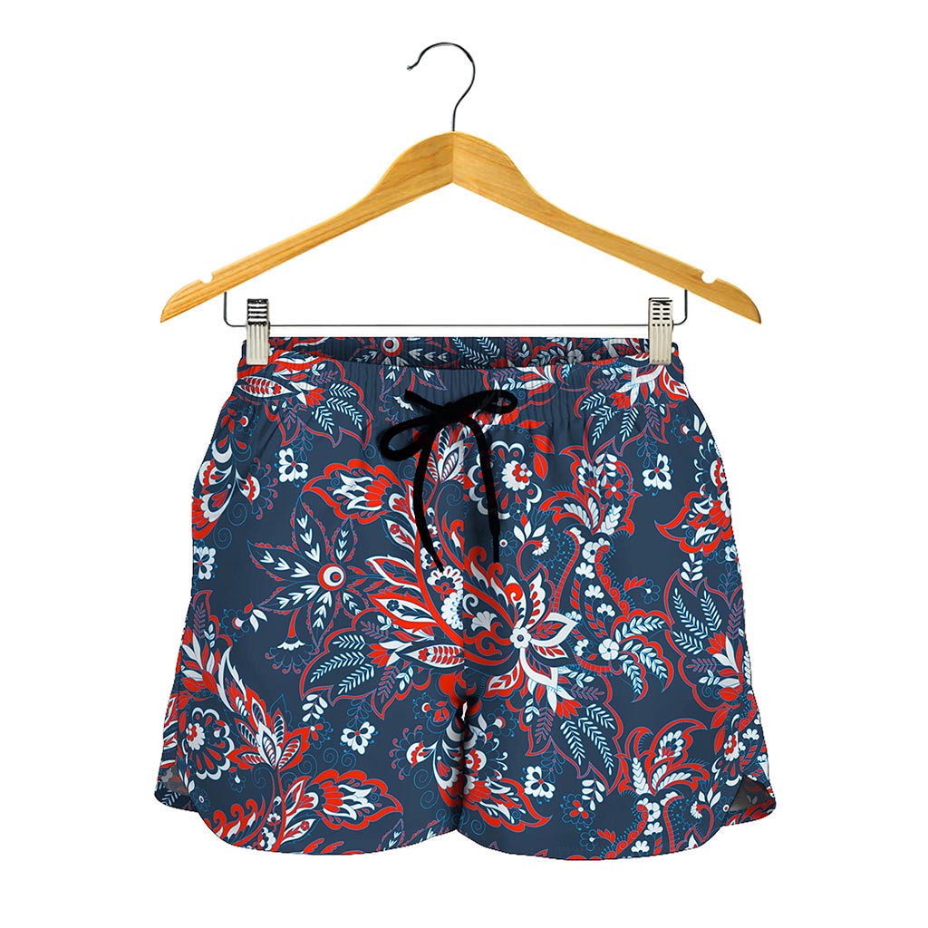Paisley Floral Bohemian Pattern Print Women's Shorts