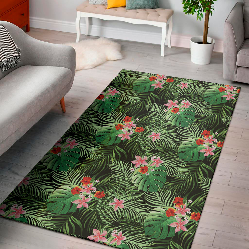 Palm Hawaiian Tropical Pattern Print Area Rug