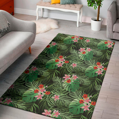 Palm Hawaiian Tropical Pattern Print Area Rug