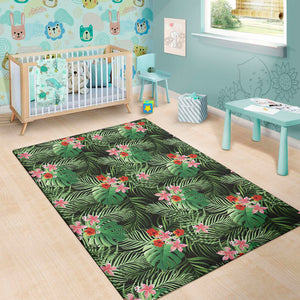 Palm Hawaiian Tropical Pattern Print Area Rug