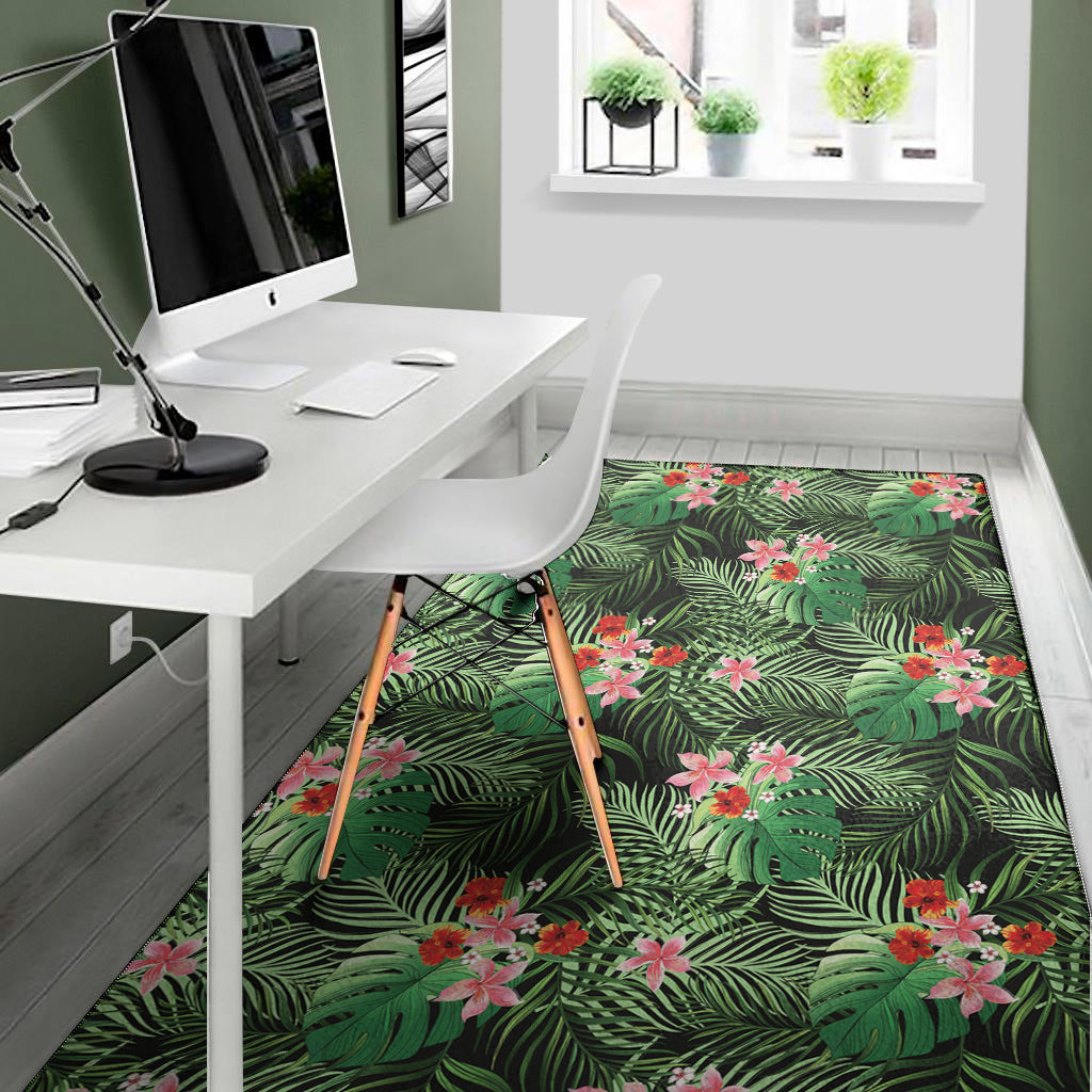 Palm Hawaiian Tropical Pattern Print Area Rug