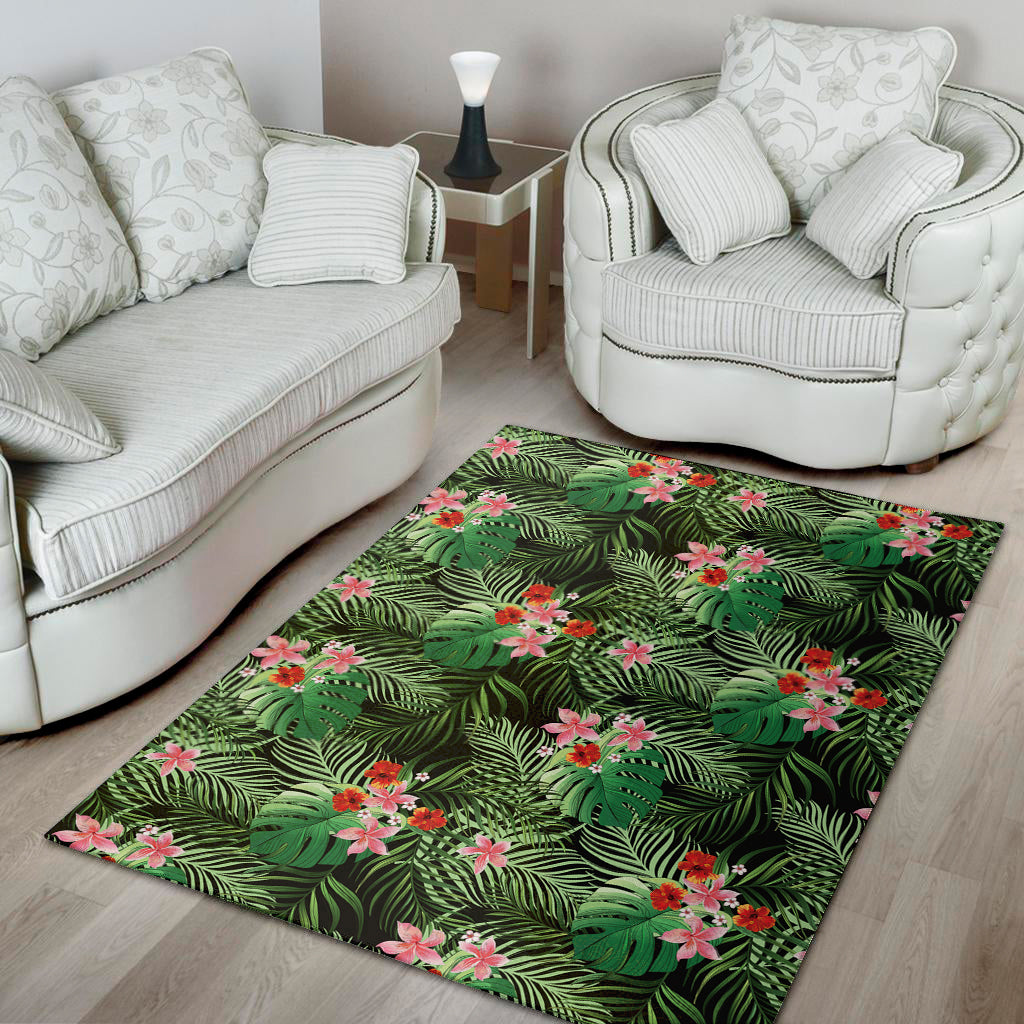 Palm Hawaiian Tropical Pattern Print Area Rug