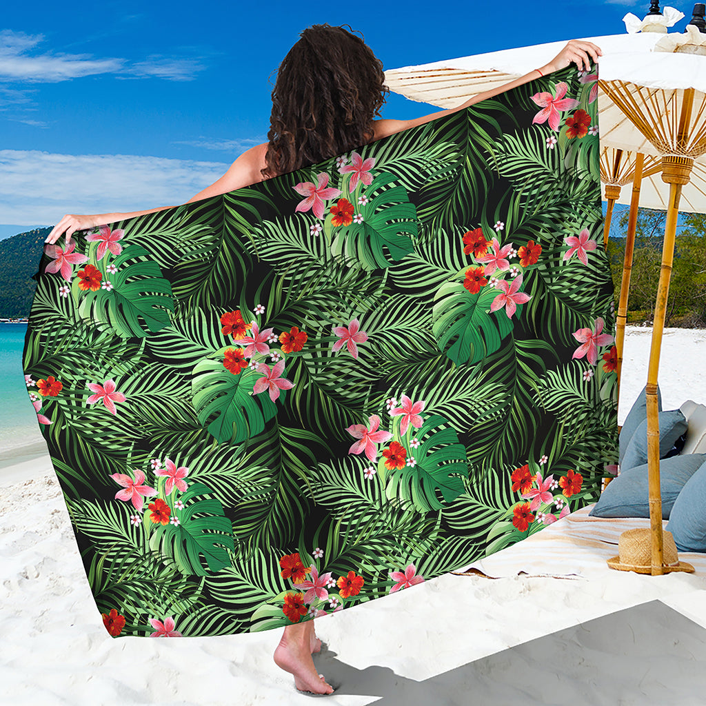 Palm Hawaiian Tropical Pattern Print Beach Sarong Wrap