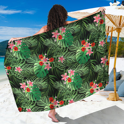 Palm Hawaiian Tropical Pattern Print Beach Sarong Wrap