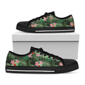 Palm Hawaiian Tropical Pattern Print Black Low Top Sneakers