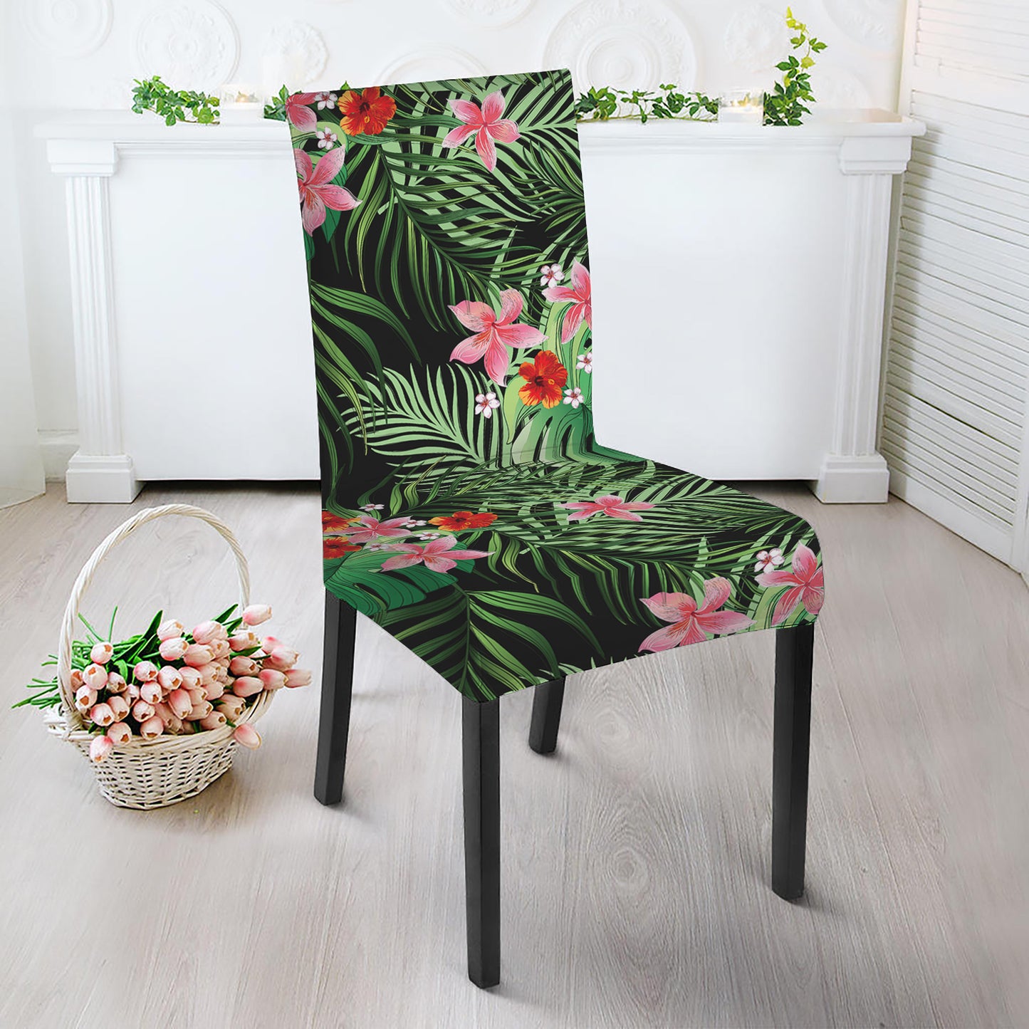 Palm Hawaiian Tropical Pattern Print Dining Chair Slipcover