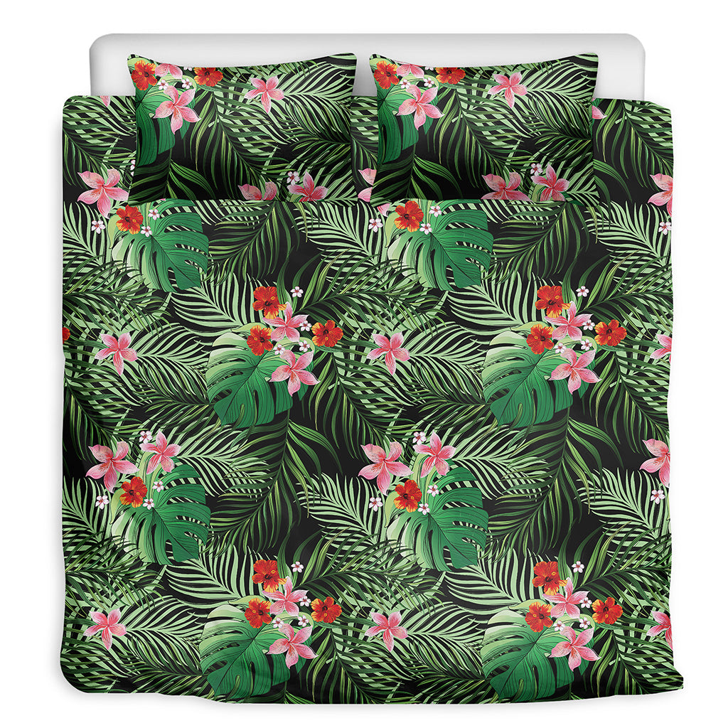 Palm Hawaiian Tropical Pattern Print Duvet Cover Bedding Set