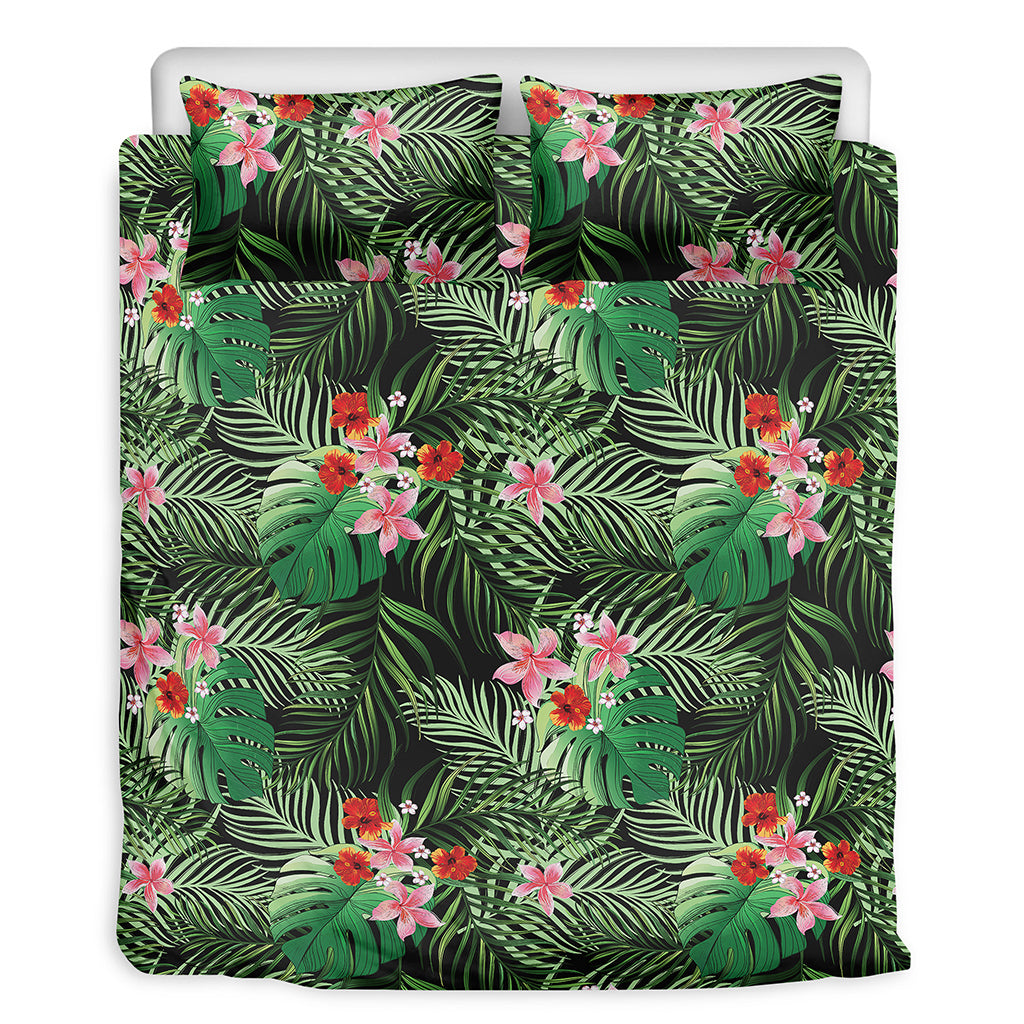Palm Hawaiian Tropical Pattern Print Duvet Cover Bedding Set