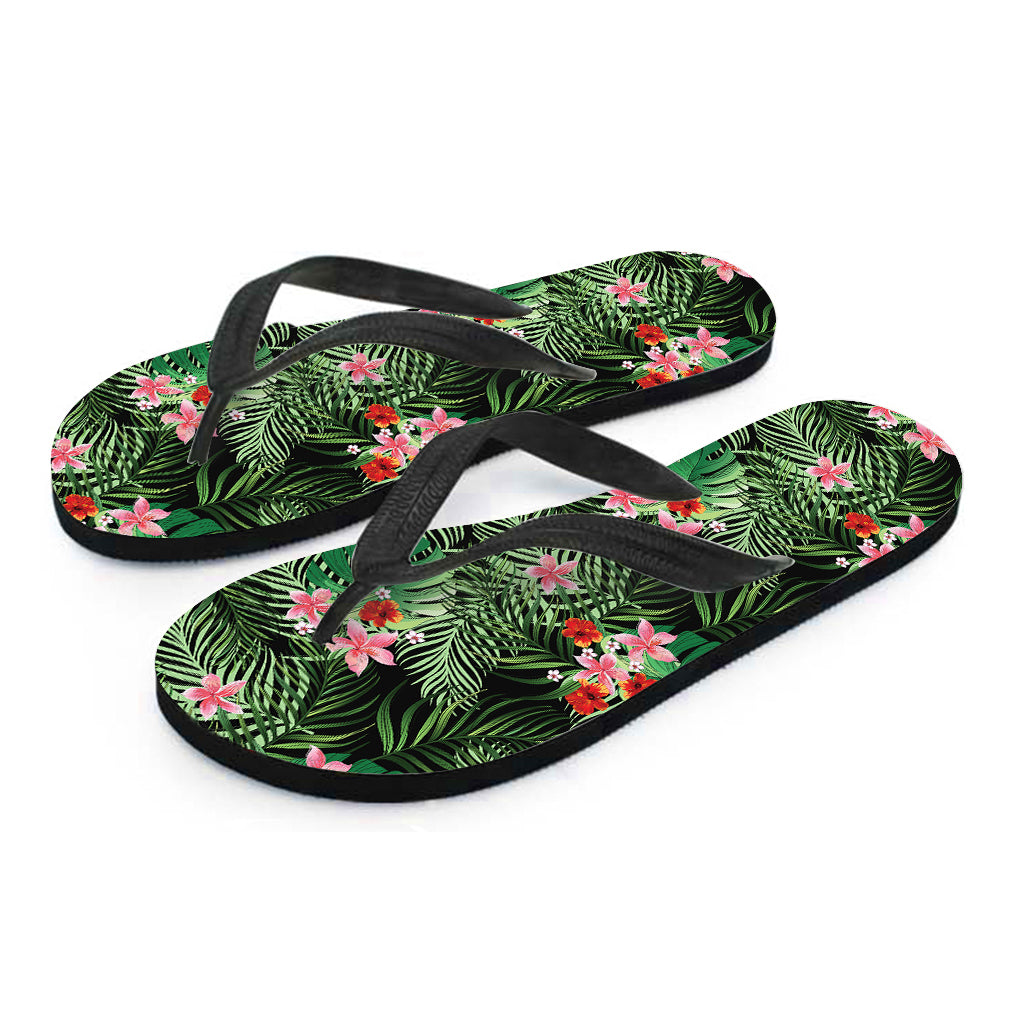 Palm Hawaiian Tropical Pattern Print Flip Flops