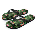 Palm Hawaiian Tropical Pattern Print Flip Flops