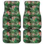 Palm Hawaiian Tropical Pattern Print Front and Back Car Floor Mats