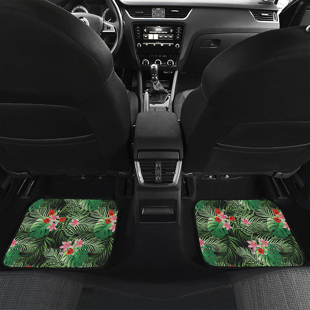 Palm Hawaiian Tropical Pattern Print Front and Back Car Floor Mats