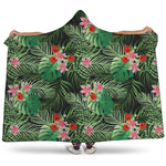 Palm Hawaiian Tropical Pattern Print Hooded Blanket