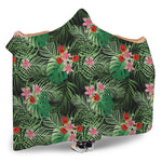 Palm Hawaiian Tropical Pattern Print Hooded Blanket