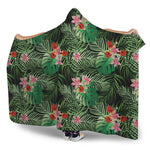 Palm Hawaiian Tropical Pattern Print Hooded Blanket