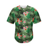 Palm Hawaiian Tropical Pattern Print Men's Baseball Jersey