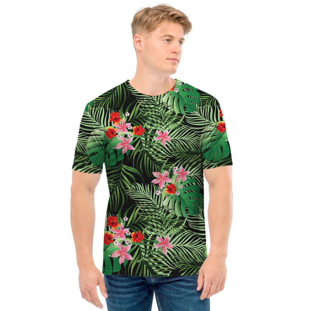 Palm Hawaiian Tropical Pattern Print Men's T-Shirt