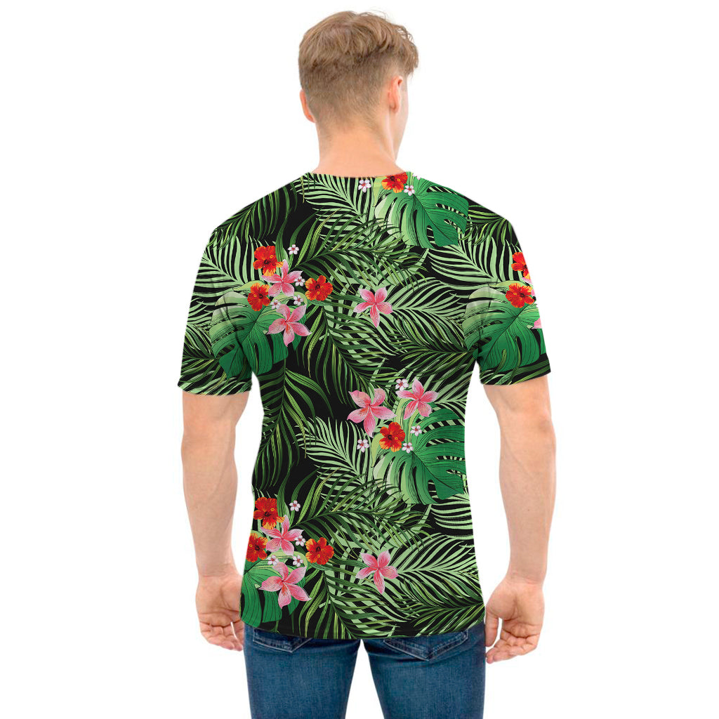 Palm Hawaiian Tropical Pattern Print Men's T-Shirt