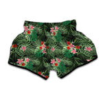 Palm Hawaiian Tropical Pattern Print Muay Thai Boxing Shorts