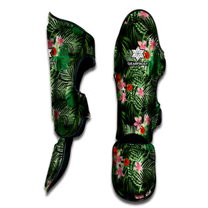 Palm Hawaiian Tropical Pattern Print Muay Thai Shin Guard