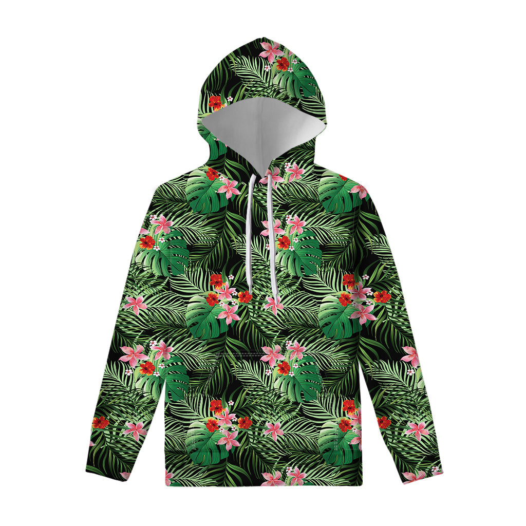 Palm Hawaiian Tropical Pattern Print Pullover Hoodie