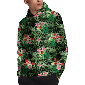 Palm Hawaiian Tropical Pattern Print Pullover Hoodie