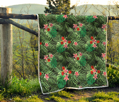 Palm Hawaiian Tropical Pattern Print Quilt