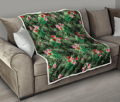 Palm Hawaiian Tropical Pattern Print Quilt