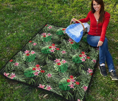 Palm Hawaiian Tropical Pattern Print Quilt