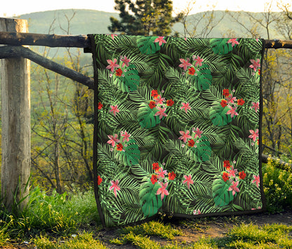 Palm Hawaiian Tropical Pattern Print Quilt