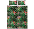 Palm Hawaiian Tropical Pattern Print Quilt Bed Set
