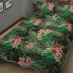 Palm Hawaiian Tropical Pattern Print Quilt Bed Set