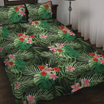 Palm Hawaiian Tropical Pattern Print Quilt Bed Set