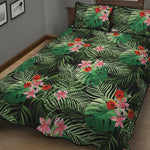 Palm Hawaiian Tropical Pattern Print Quilt Bed Set