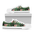 Palm Hawaiian Tropical Pattern Print White Low Top Sneakers