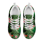 Palm Hawaiian Tropical Pattern Print White Sneakers