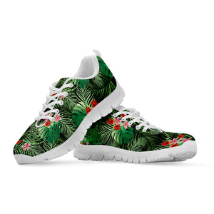 Palm Hawaiian Tropical Pattern Print White Sneakers