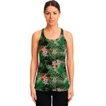 Palm Hawaiian Tropical Pattern Print Women's Racerback Tank Top