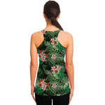 Palm Hawaiian Tropical Pattern Print Women's Racerback Tank Top