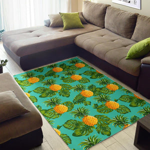 Palm Leaf Pineapple Pattern Print Area Rug GearFrost