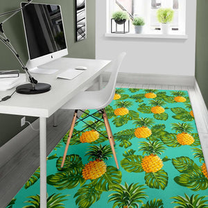 Palm Leaf Pineapple Pattern Print Area Rug GearFrost