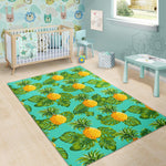 Palm Leaf Pineapple Pattern Print Area Rug GearFrost