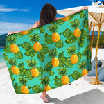 Palm Leaf Pineapple Pattern Print Beach Sarong Wrap