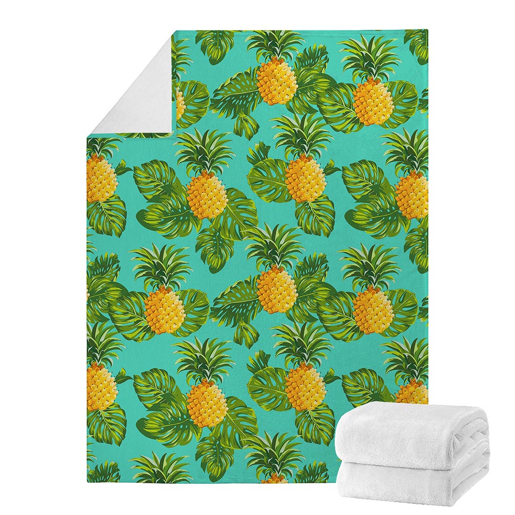 Palm Leaf Pineapple Pattern Print Blanket