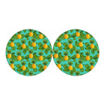 Palm Leaf Pineapple Pattern Print Car Coasters