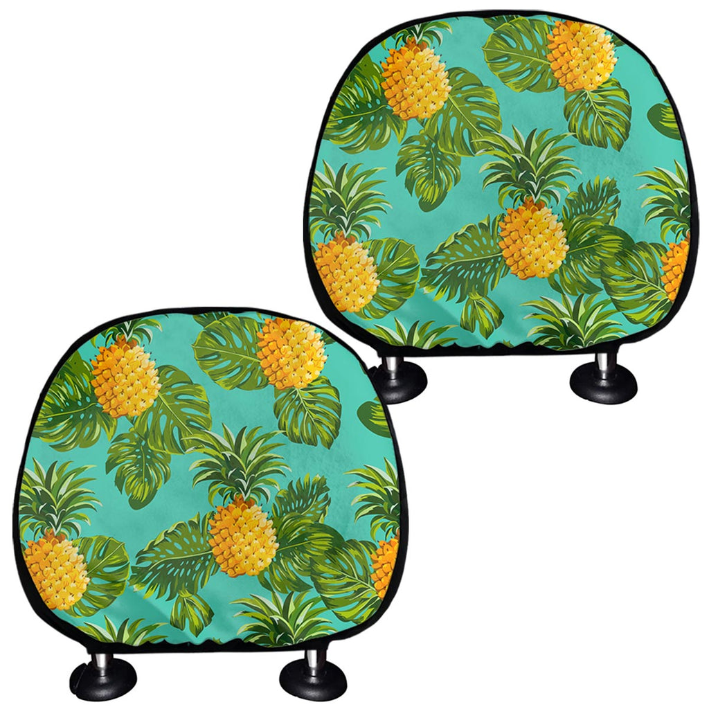 Palm Leaf Pineapple Pattern Print Car Headrest Covers