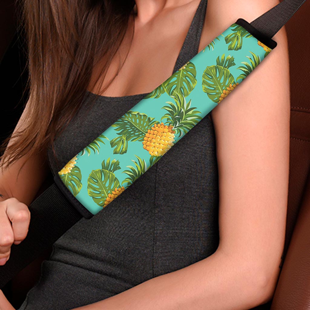 Palm Leaf Pineapple Pattern Print Car Seat Belt Covers